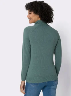 Rollkragenpullover mit Zierband-Detail