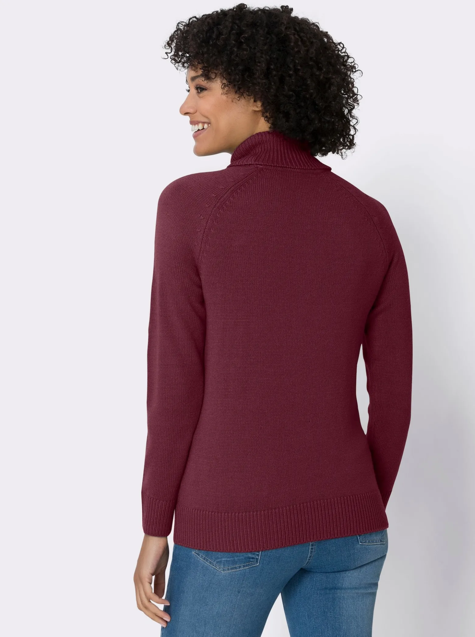 Rollkragenpullover mit Zierband-Detail
