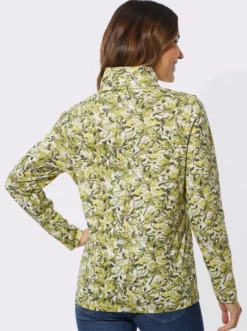 Rollkragenshirt im floralen Dessin