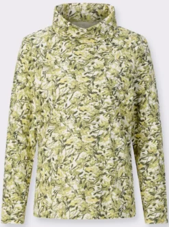 Rollkragenshirt im floralen Dessin