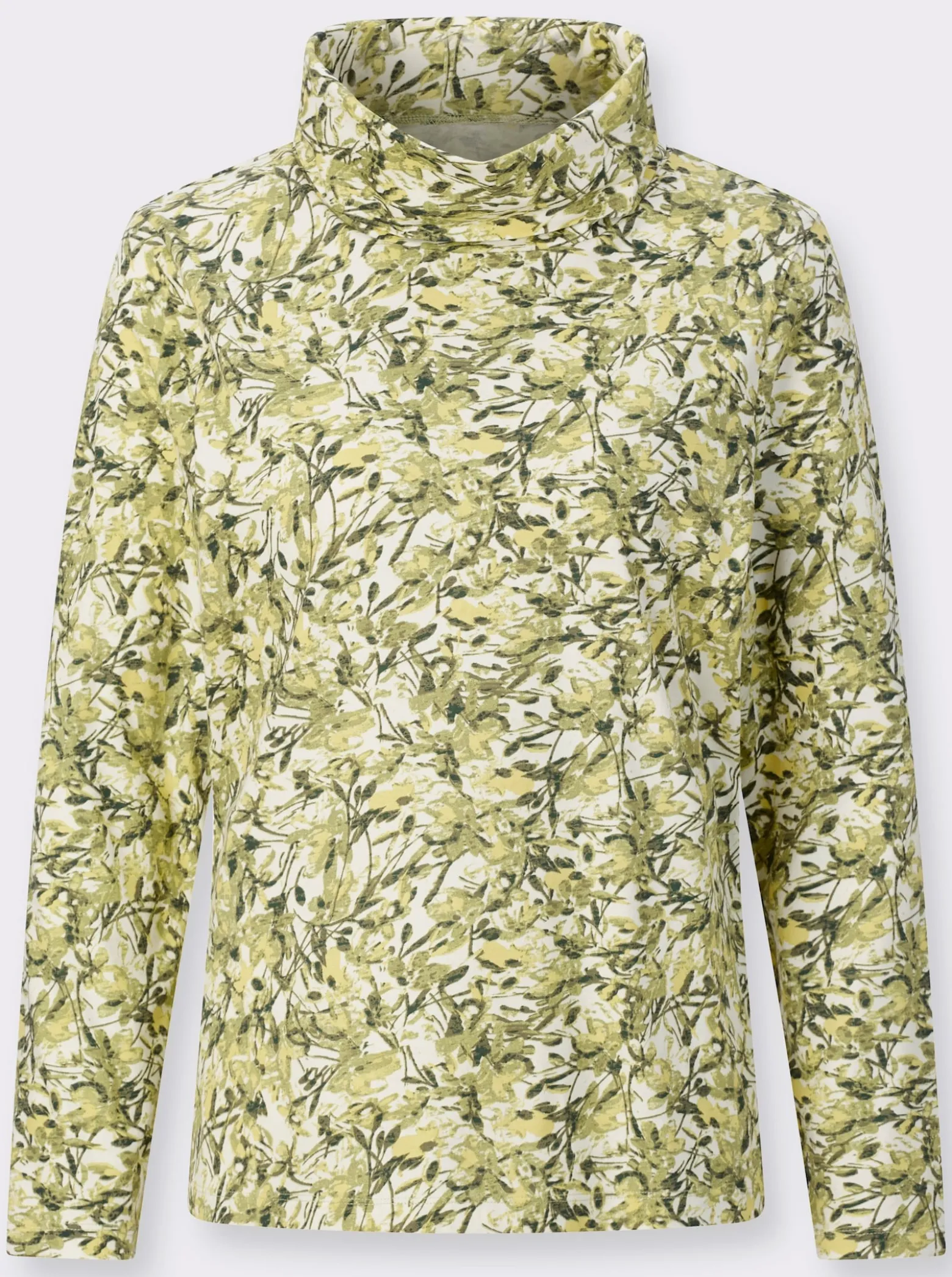 Rollkragenshirt im floralen Dessin