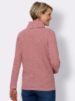 Rollkragenshirt mit Hahnentritt-Dessin
