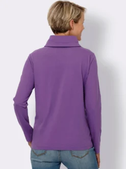 Rollkragenshirt mit platziertem Streifenmuster