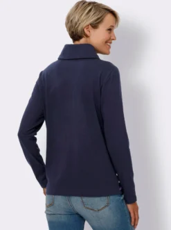 Rollkragenshirt mit platziertem Streifenmuster