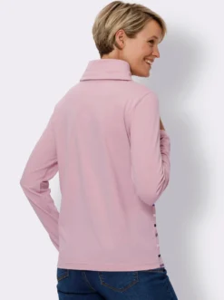 Rollkragenshirt mit platziertem Streifenmuster