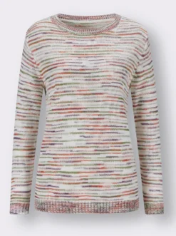 Rundhalspullover aus Multicolor-Garn