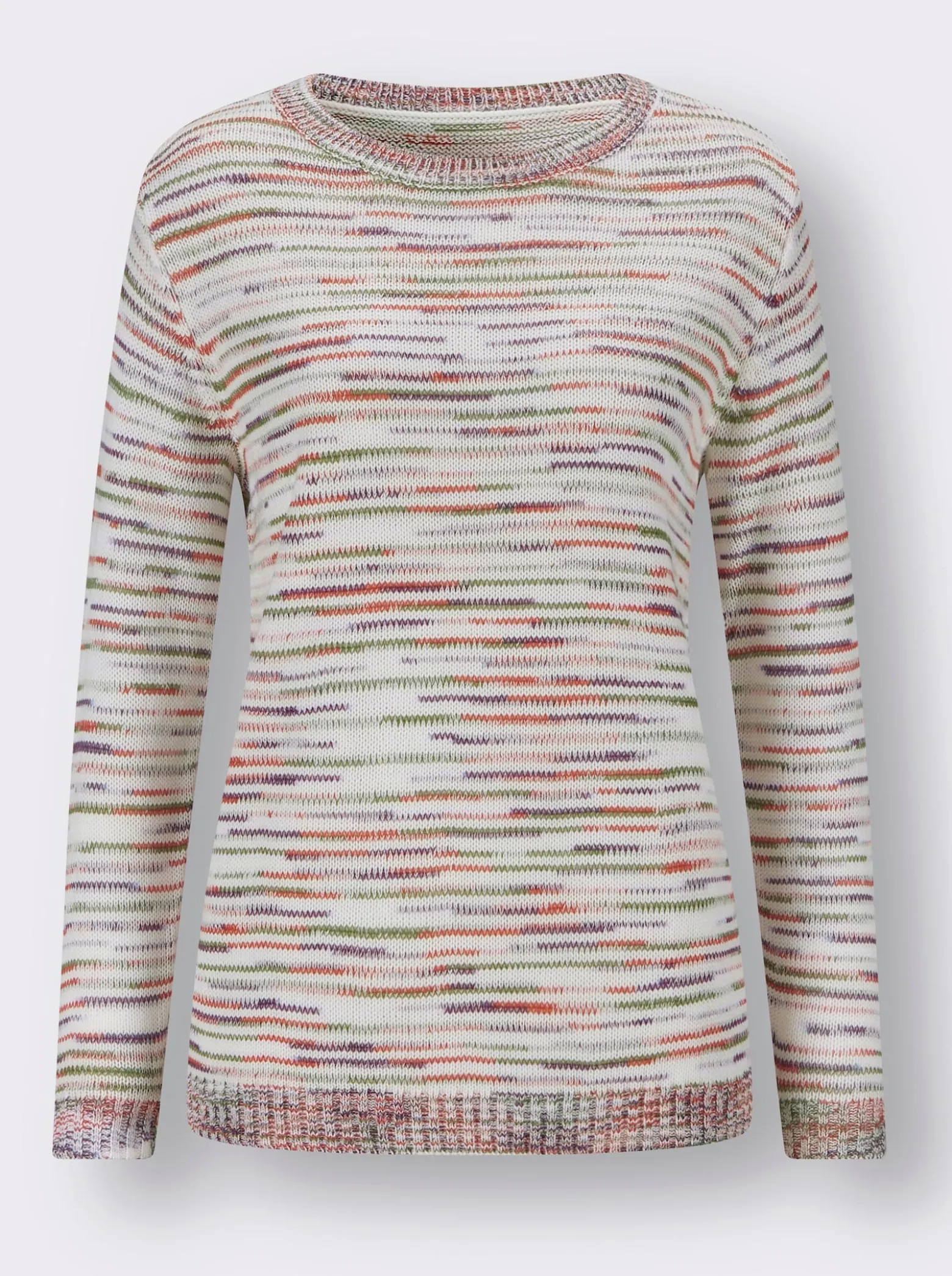 Rundhalspullover aus Multicolor-Garn