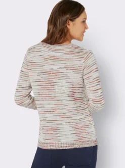 Rundhalspullover aus Multicolor-Garn