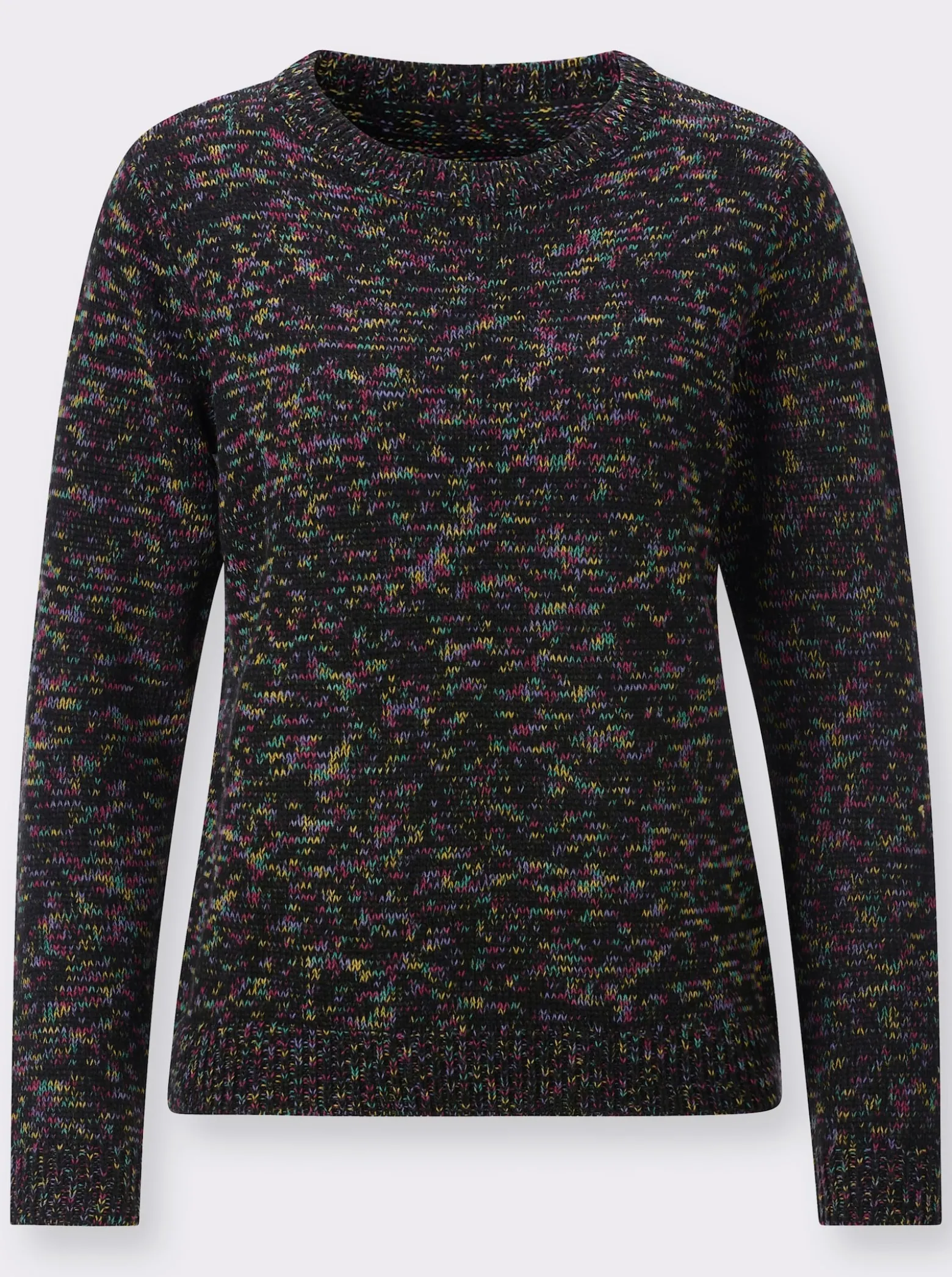 Rundhalspullover aus Multicolorgarn