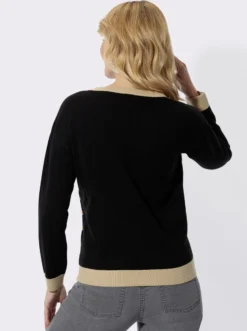 Rundhalspullover mit Jacquard-Streifen-Muster