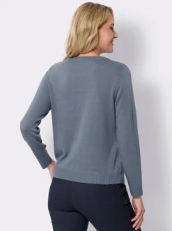 Rundhalspullover mit Jacquard-Herzchen