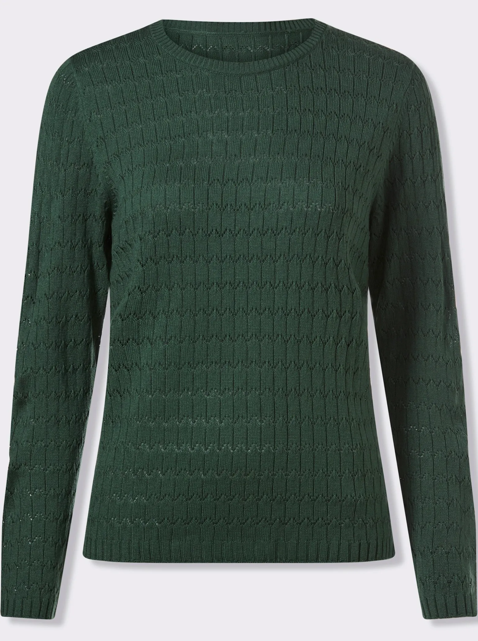 Rundhalspullover mit Strickmuster-Mix