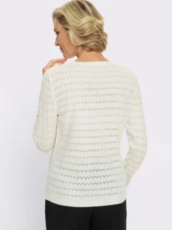 Rundhalspullover mit Strickmuster-Mix