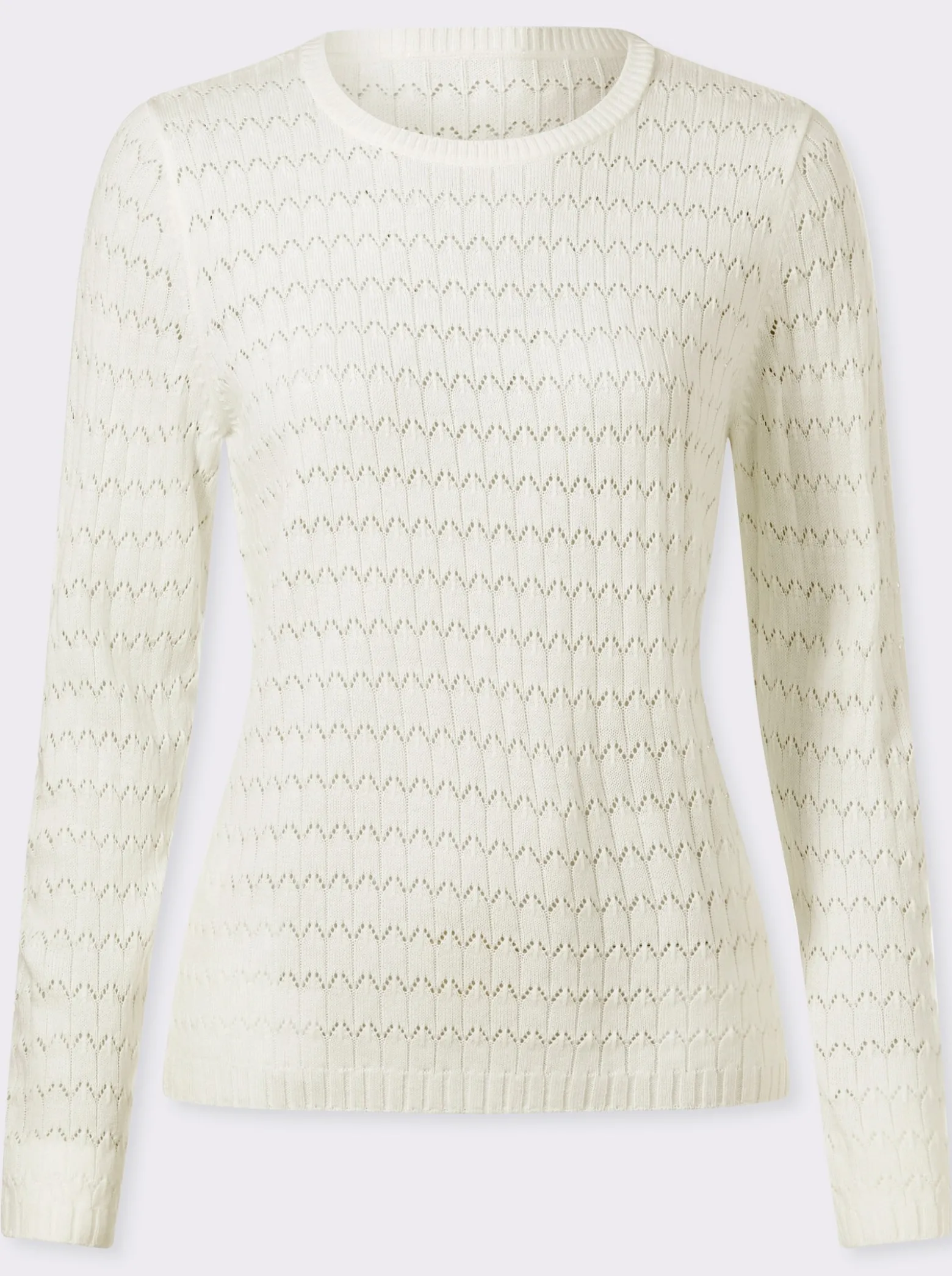 Rundhalspullover mit Strickmuster-Mix