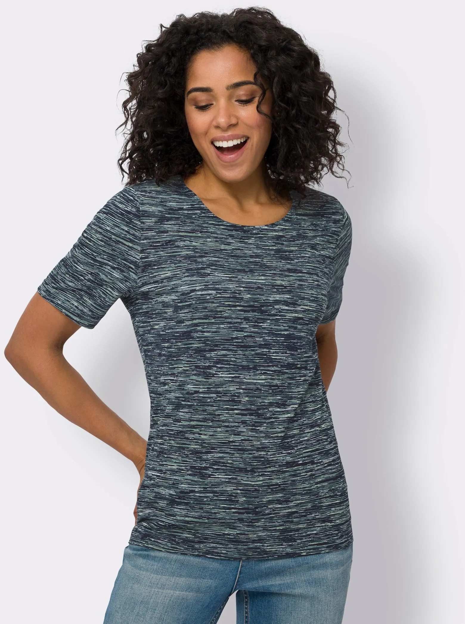 Rundhalsshirt aus reiner Baumwolle