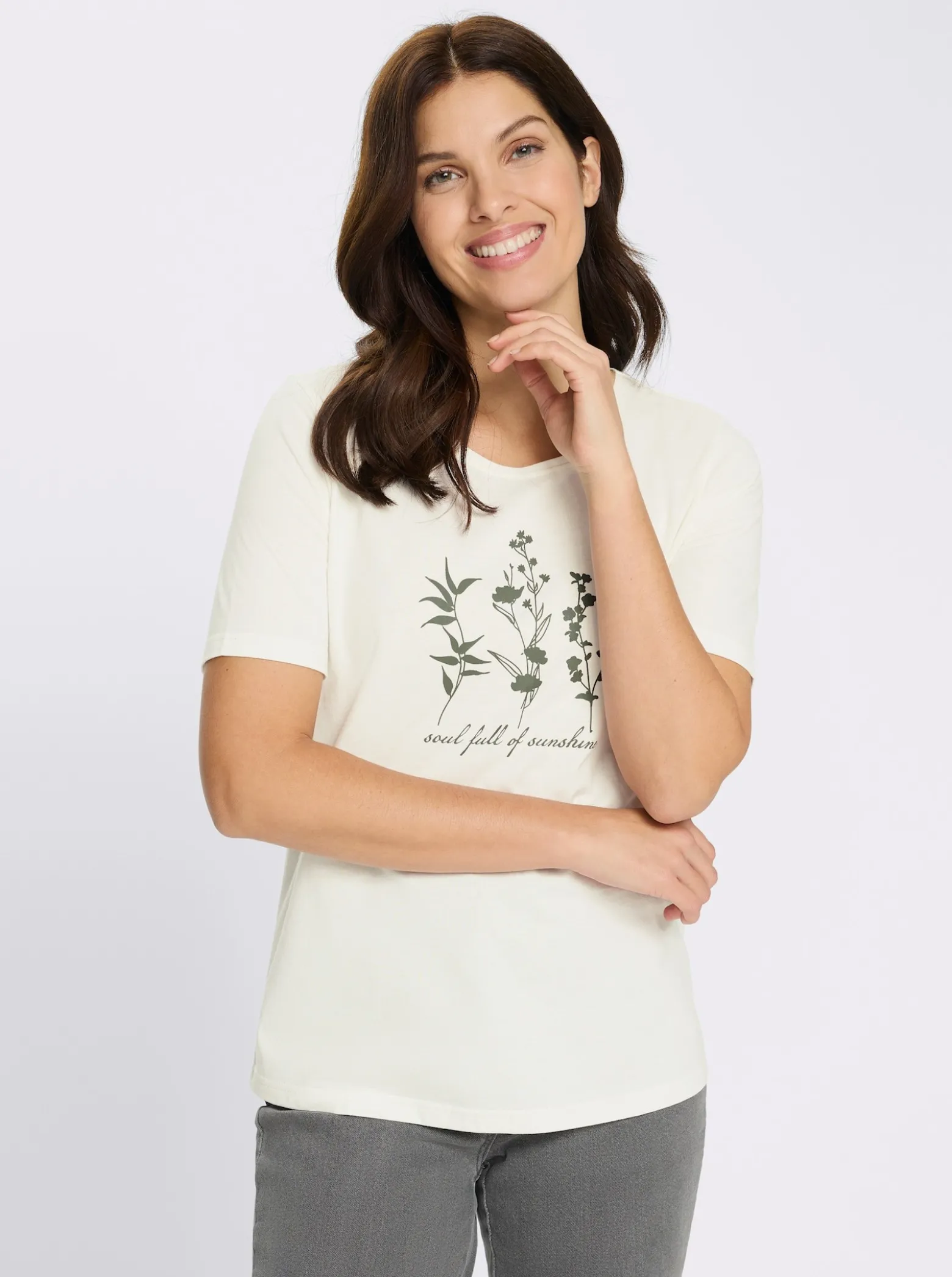 Rundhalsshirt aus reiner Baumwolle