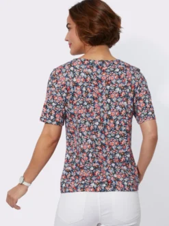 Rundhalsshirt elastisch. mit Elasthan