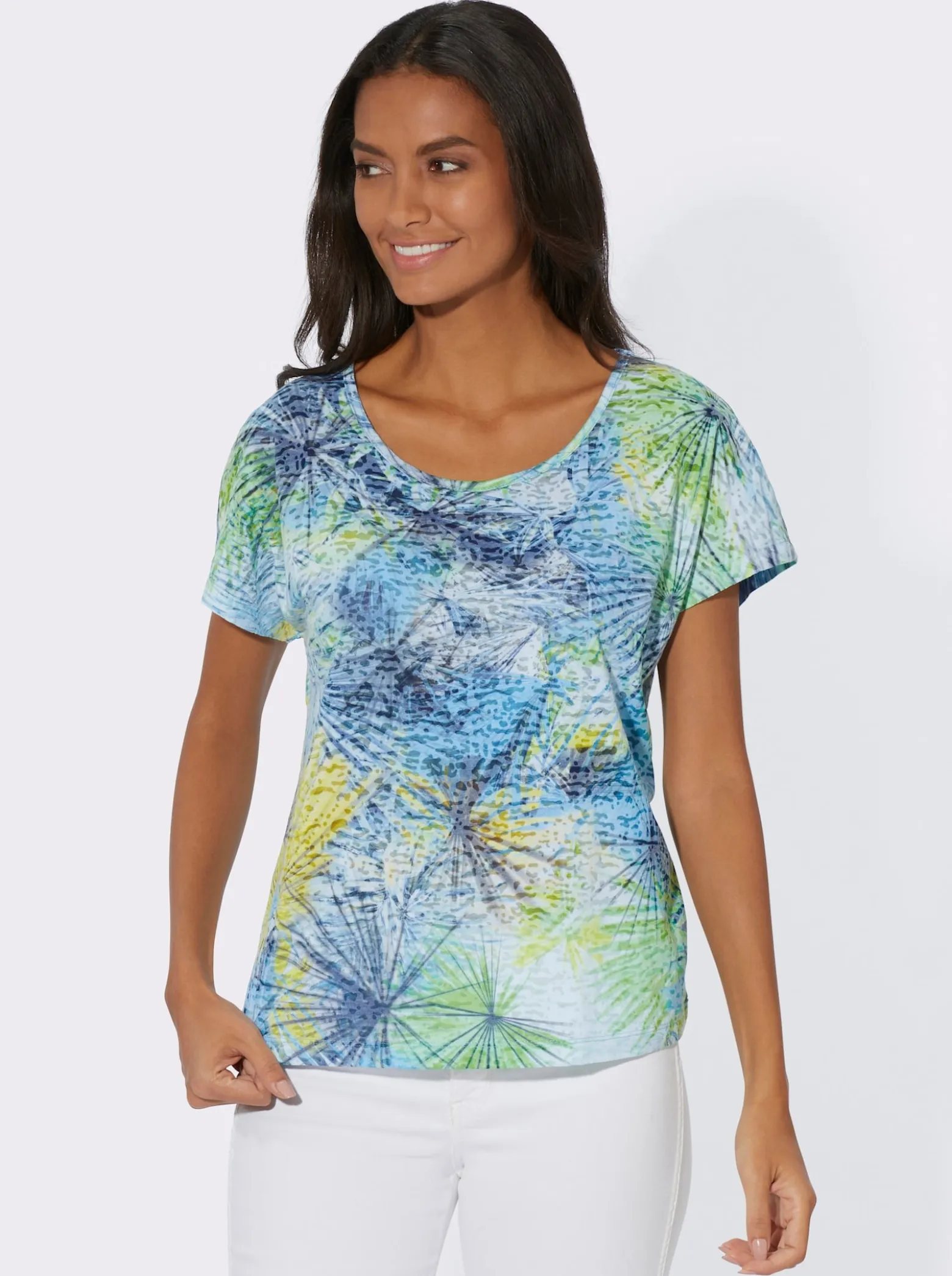 Rundhalsshirt grafisch bedruckt