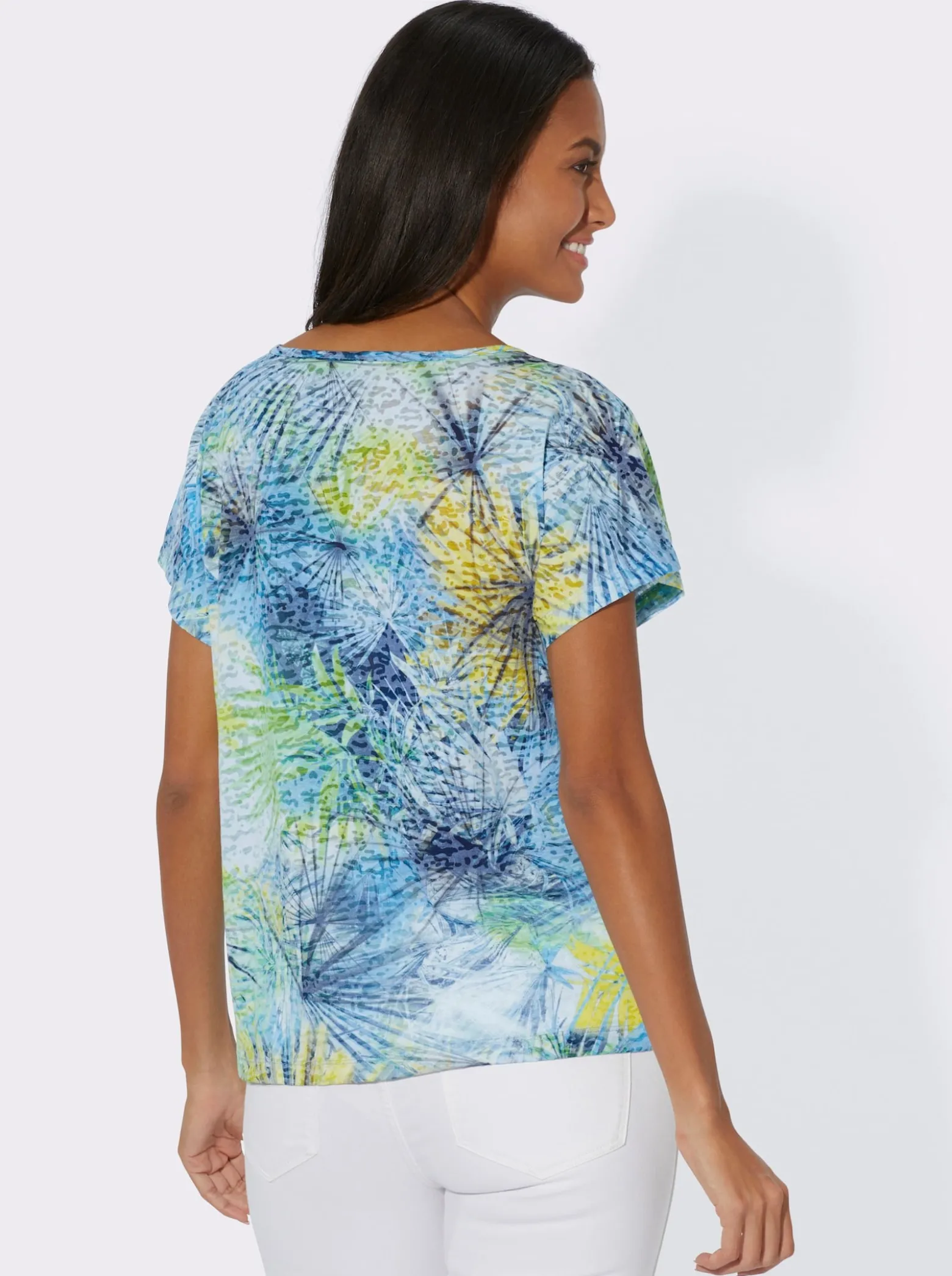 Rundhalsshirt grafisch bedruckt