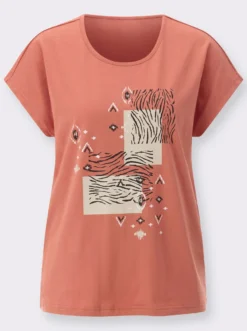 Rundhalsshirt im Ethno-Stil