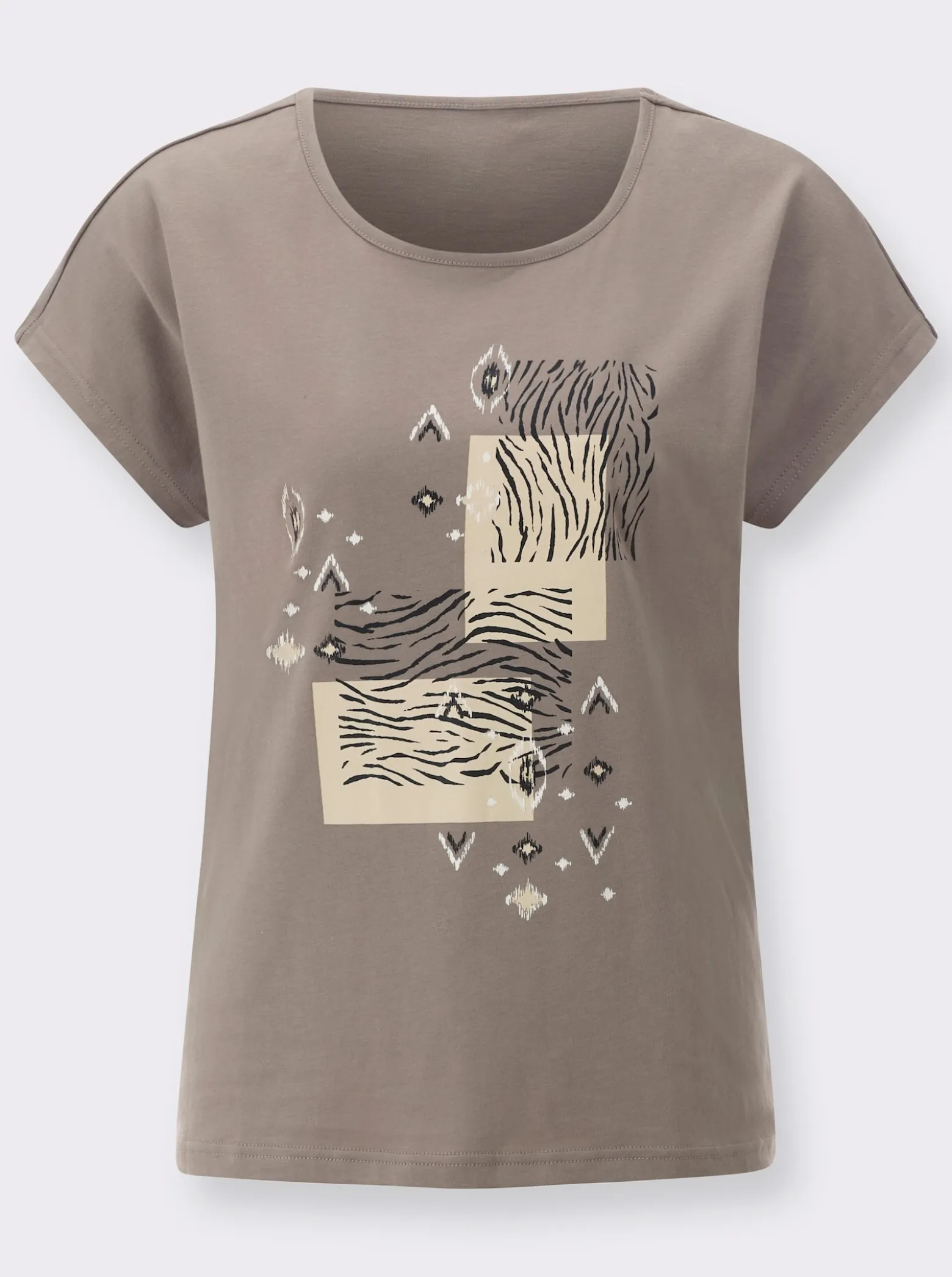 Rundhalsshirt im Ethno-Stil