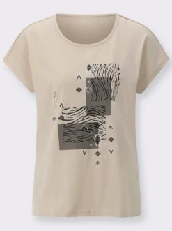 Rundhalsshirt im Ethno-Stil