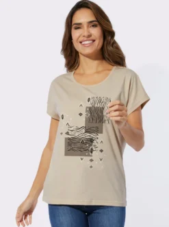 Rundhalsshirt im Ethno-Stil