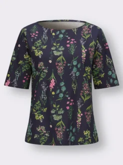 Rundhalsshirt im floralen Dessin