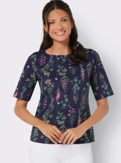 Rundhalsshirt im floralen Dessin
