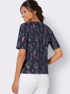 Rundhalsshirt im floralen Dessin