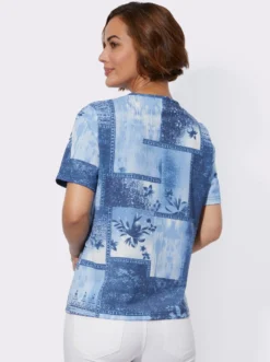 Rundhalsshirt im grafischen Patchwork-Dessin