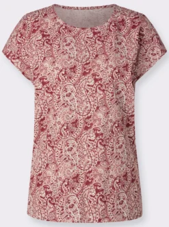 Rundhalsshirt im Paisley-Dessin