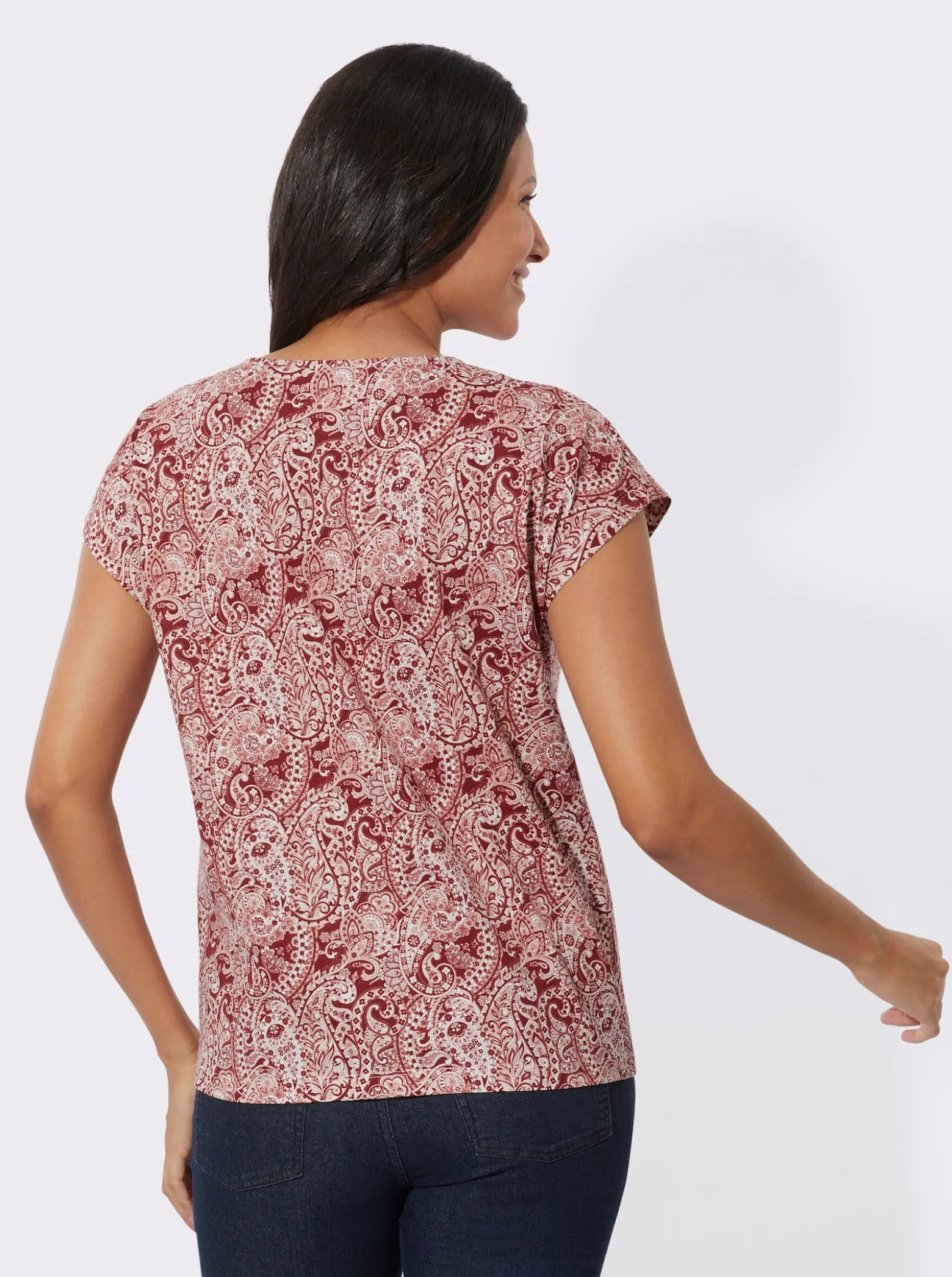Rundhalsshirt im Paisley-Dessin