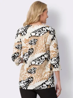 Rundhalsshirt in A-Form, bedruckt