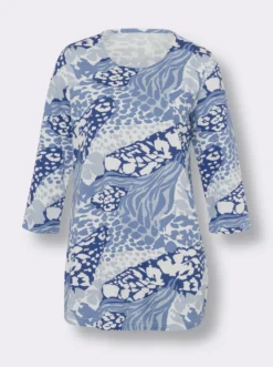 Rundhalsshirt in A-Form, bedruckt