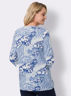 Rundhalsshirt in A-Form, bedruckt
