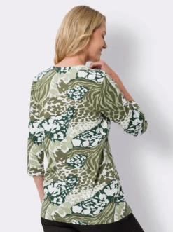 Rundhalsshirt in A-Form, bedruckt
