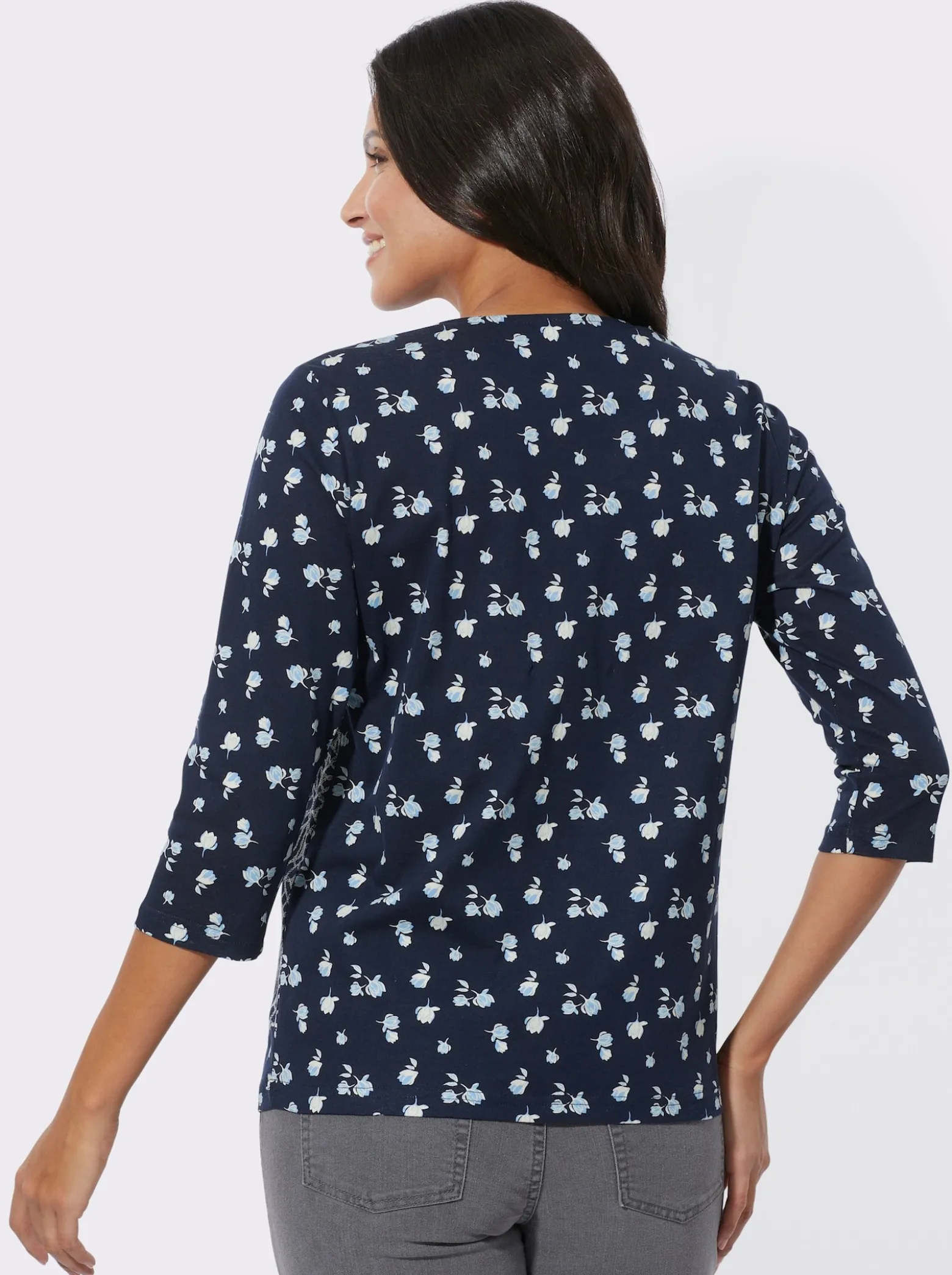 Rundhalsshirt in 2-in-1-Optik