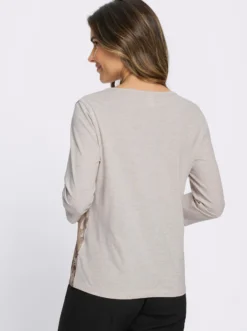 Rundhalsshirt in Melange-Optik, Baumwoll-Qualität