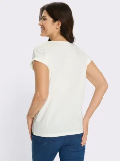 Rundhalsshirt mit überschnittenen Ärmeln