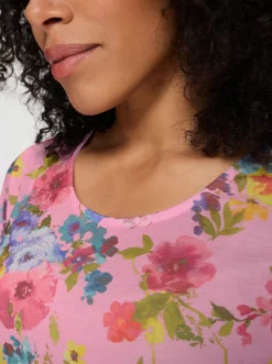 Rundhalsshirt mit Blümchen-Druck allover