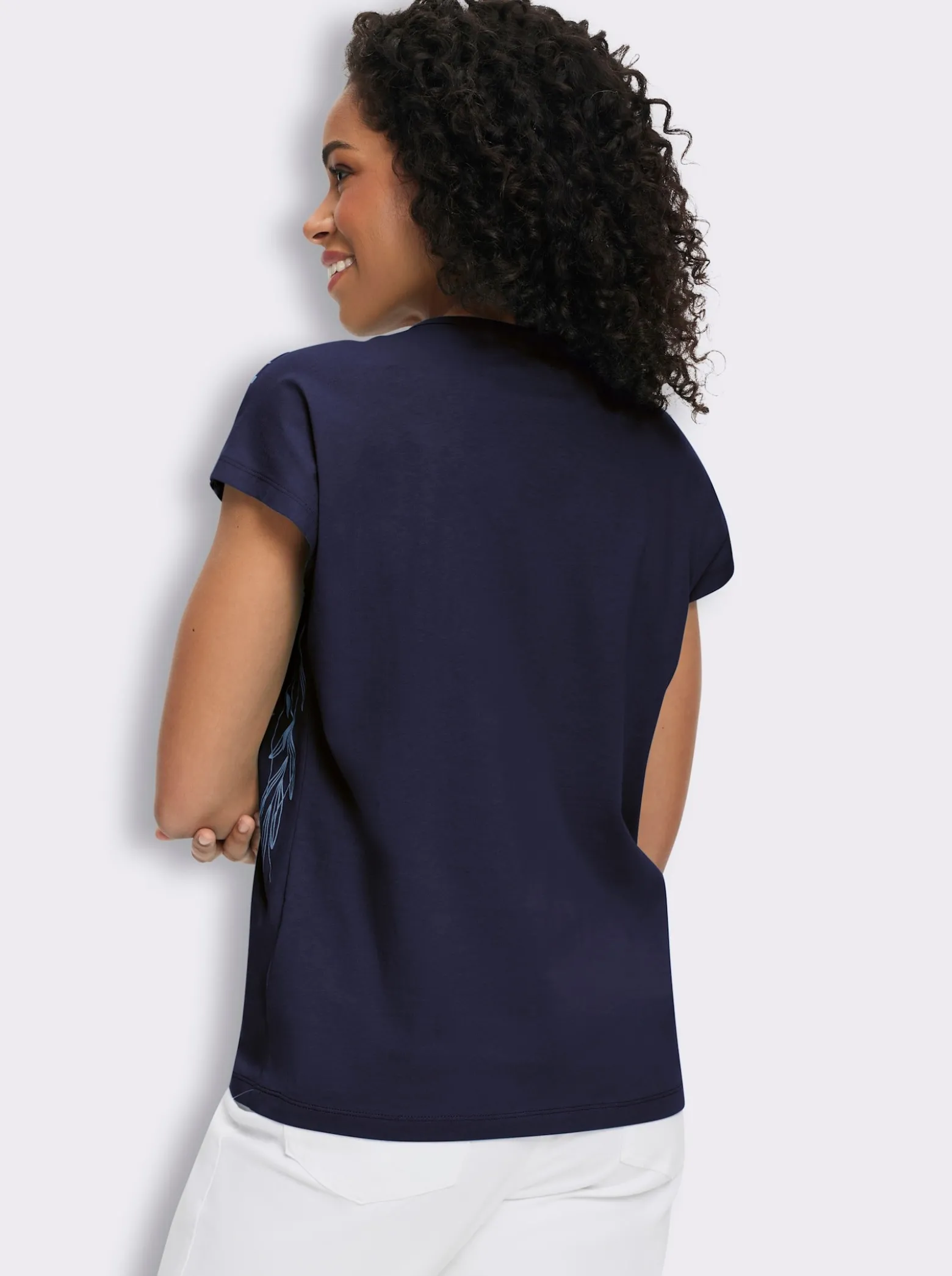 Rundhalsshirt mit Blüten-Druck