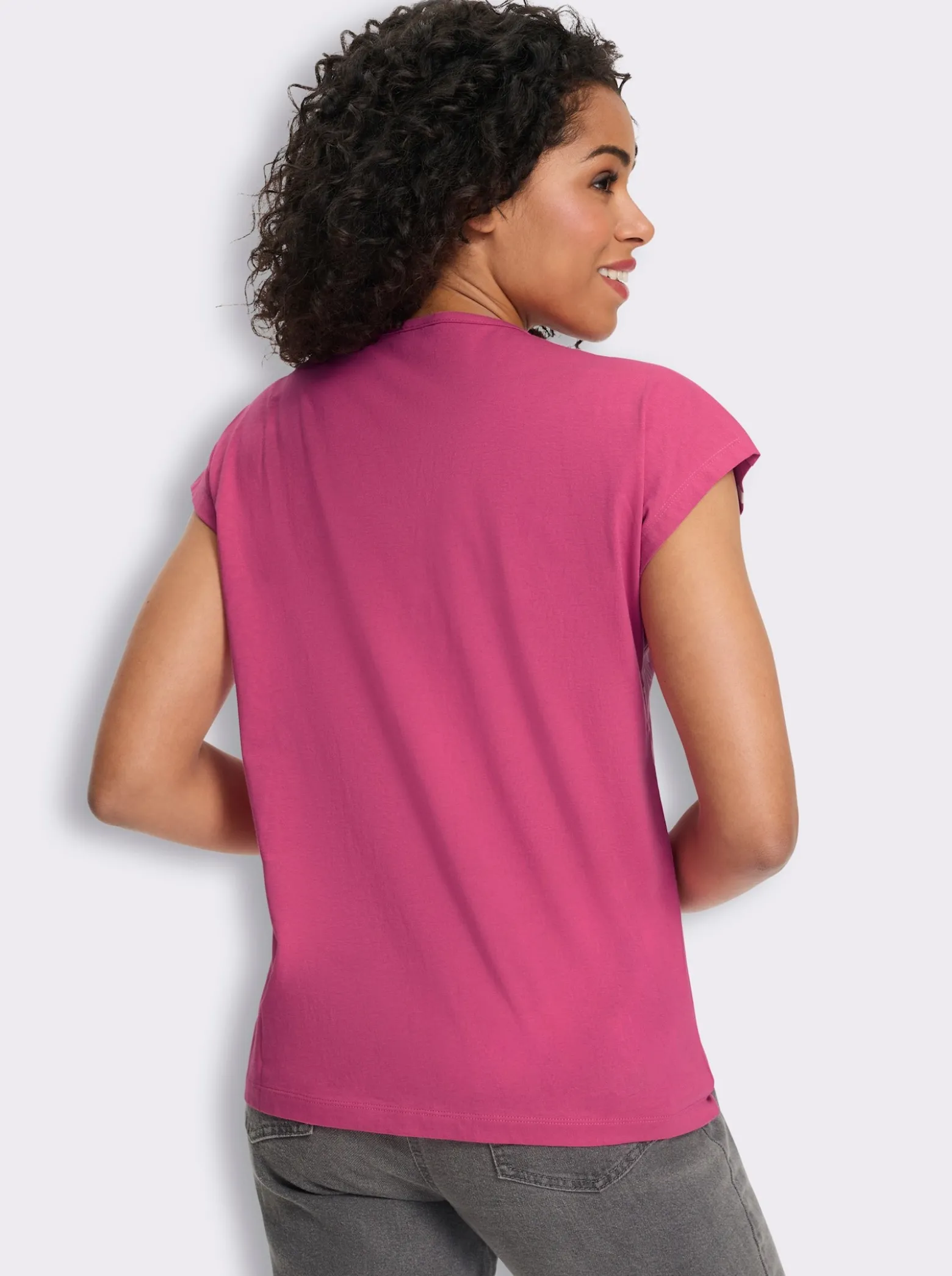Rundhalsshirt mit Blüten-Druck