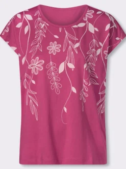 Rundhalsshirt mit Blüten-Druck