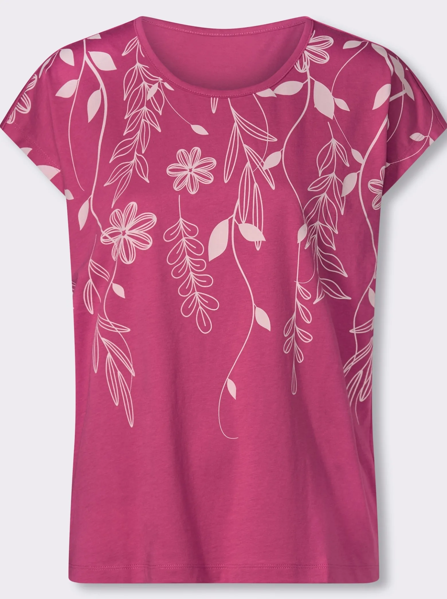 Rundhalsshirt mit Blüten-Druck