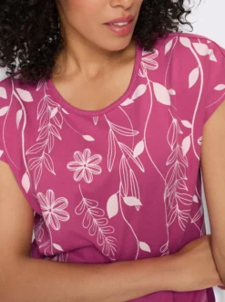 Rundhalsshirt mit Blüten-Druck