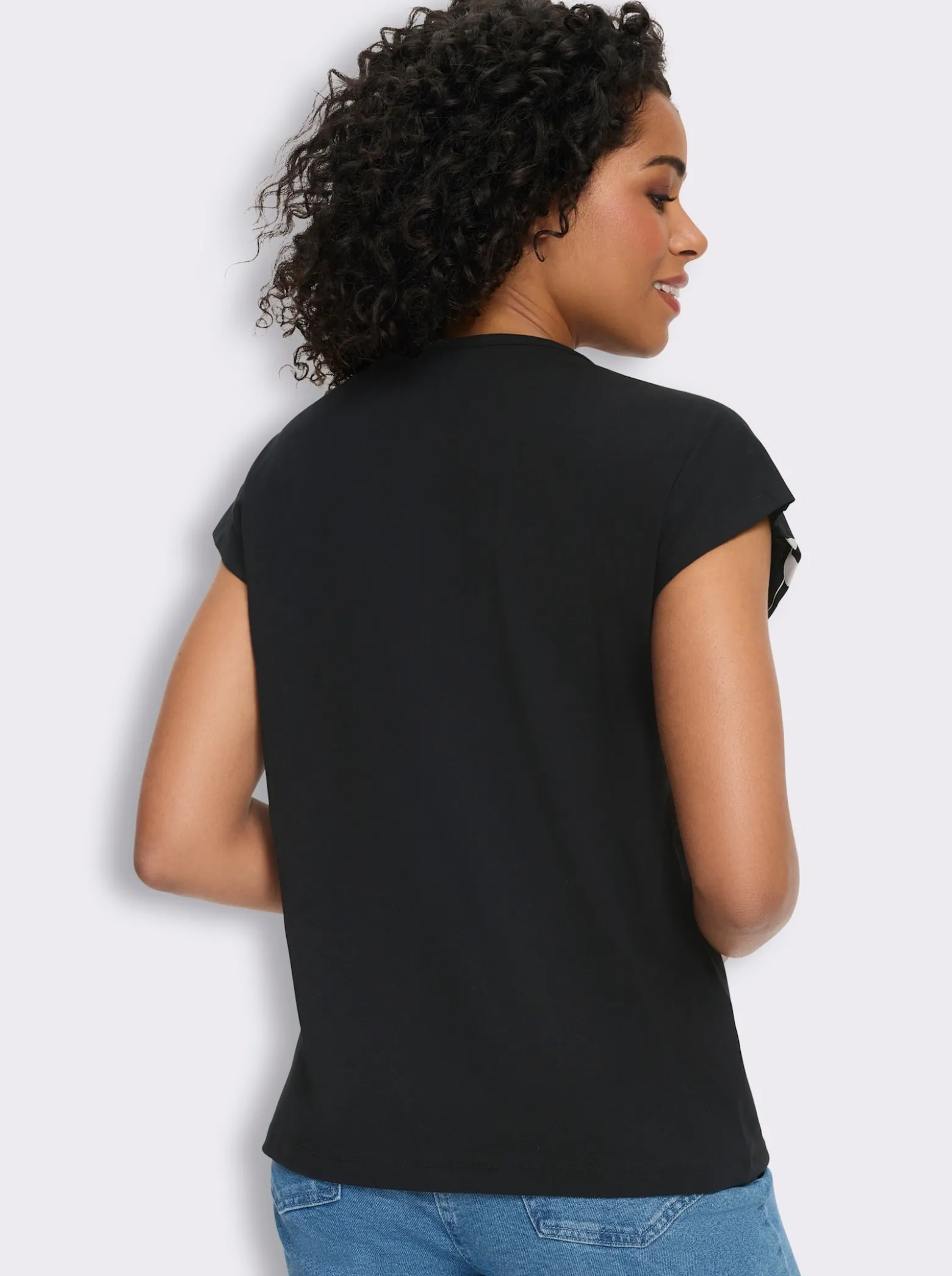 Rundhalsshirt mit Blüten-Druck
