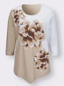 Rundhalsshirt mit Blüten-Druck