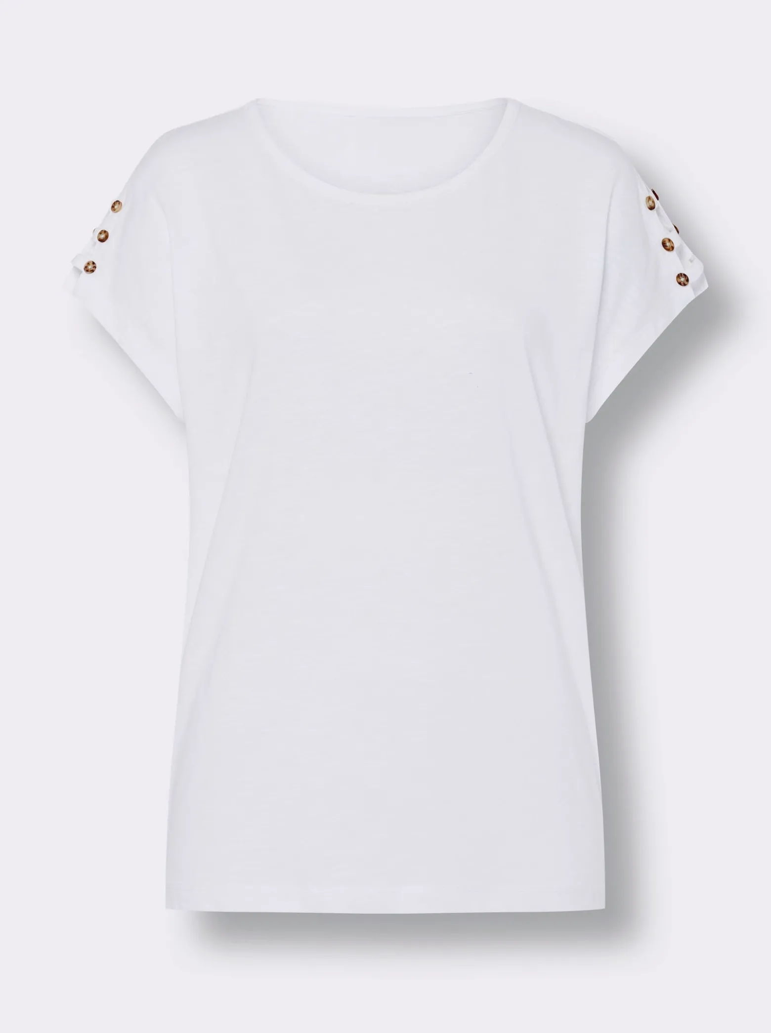 Rundhalsshirt mit Bändern an den Schultern