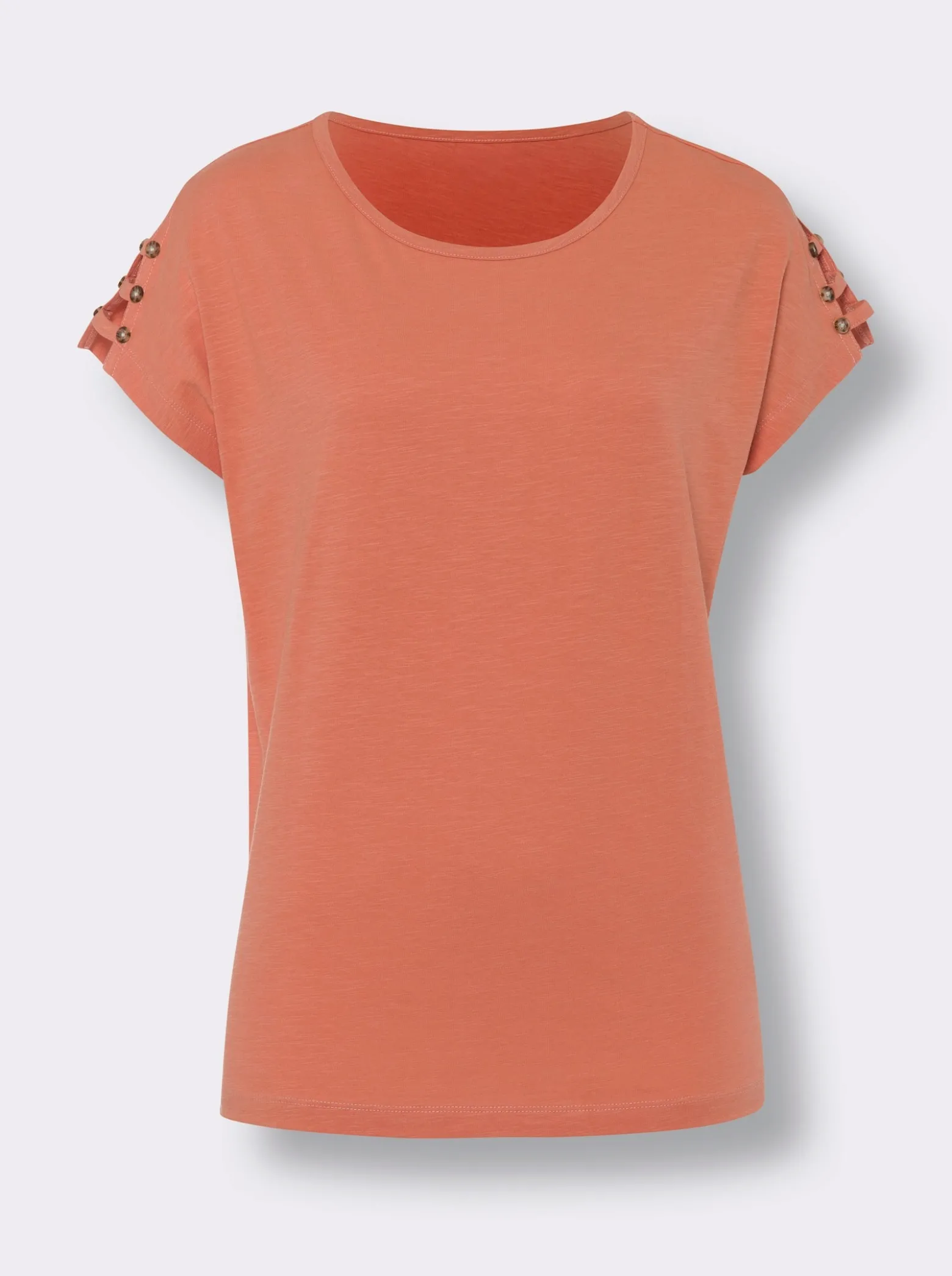 Rundhalsshirt mit Bändern an den Schultern